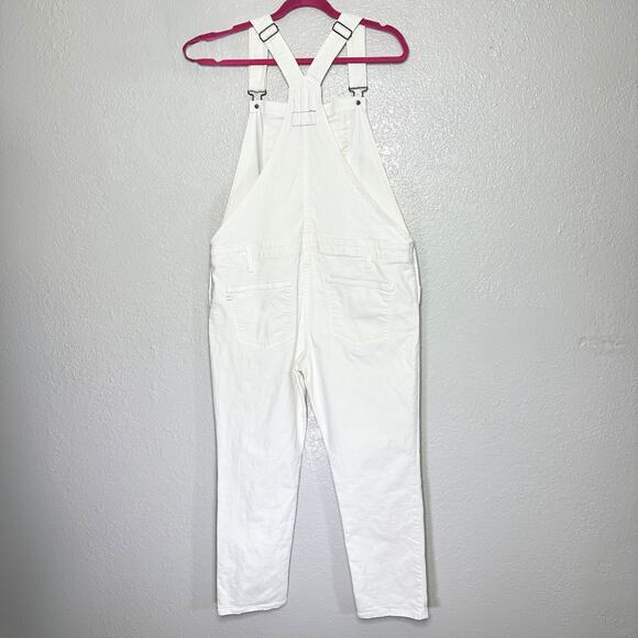 Hatch Current Elliot The Easy Denim Maternity Overall Kyte White Women 3 Large - Picture 3 of 9